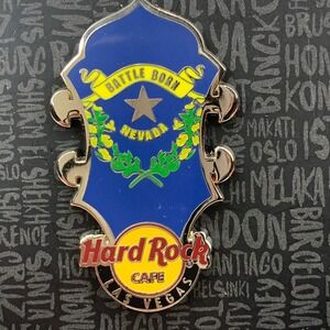 Hard Rock‎ Cafe Las Vegas Nevada Battle Born Exclusive Guitar Pin On Card